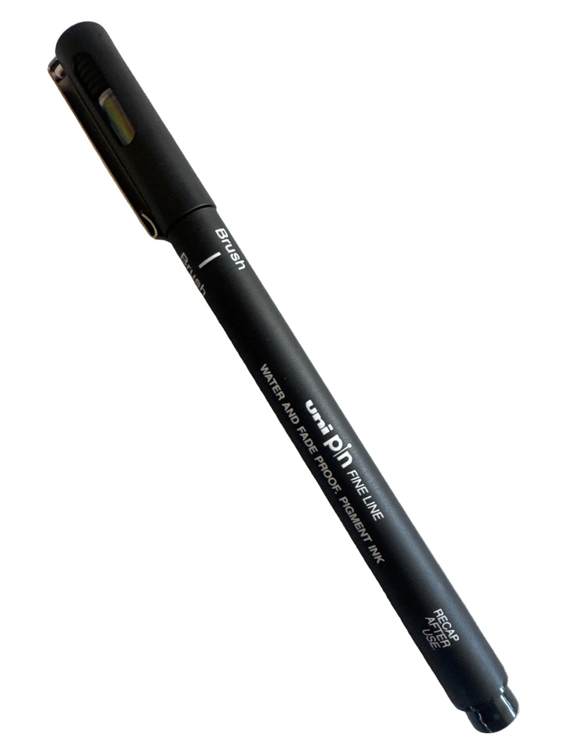 Rotulador Uni pin BR punta pincel negro -Water and Fade proof Fine Line