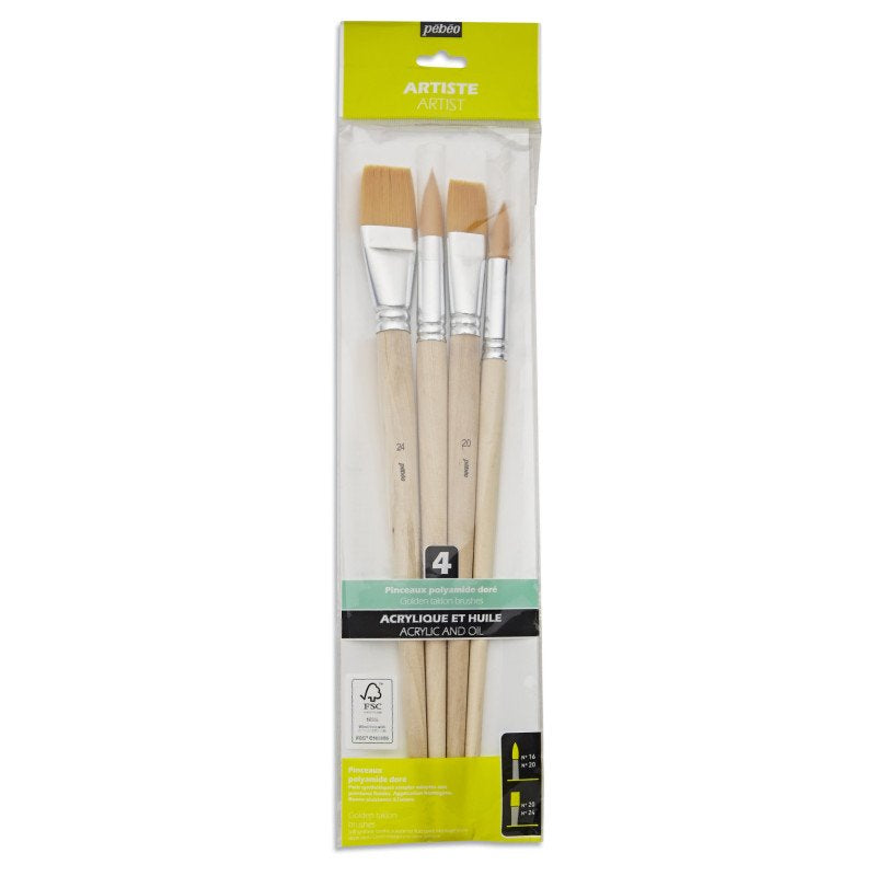Pebeo brushes set 6 acrylic flats P952310