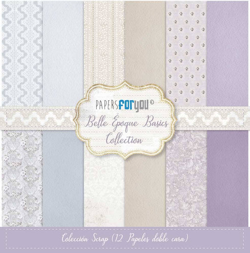 Copia de Papersforyou kit 12 papeles scrap+2 hojas recortables PFY12058 Belle Epoque PAPERS FOR YOU CENTROARTESANO