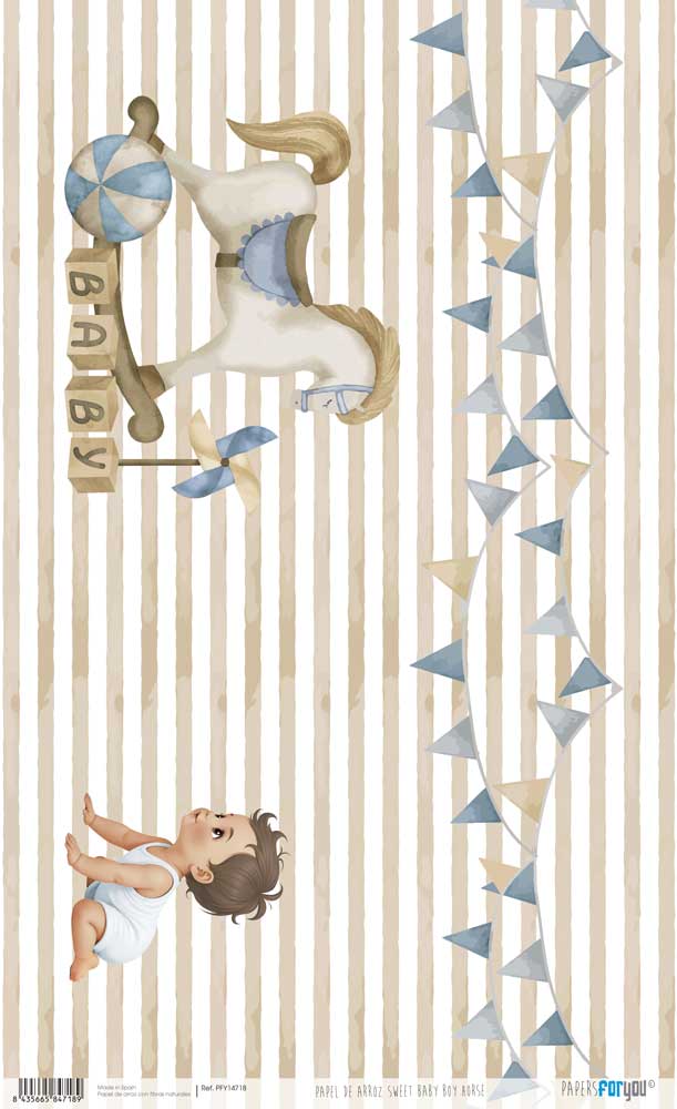 Papel arroz Papers for you 54x33cm Sweet Baby Boy Horse - PFY14718