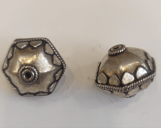 Abalorio plata grande hexagonal ABALORIO CENTROARTESANO