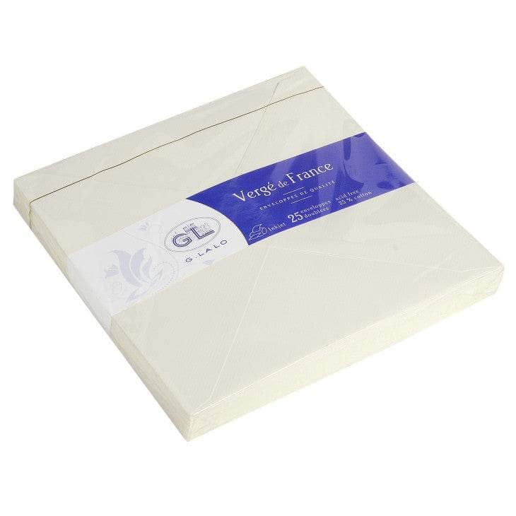 Sobres G.Lalo Verge de France color blanco roto 25unidades cuadrado 165x165mm CLAIRE FONTAINE CENTROARTESANO