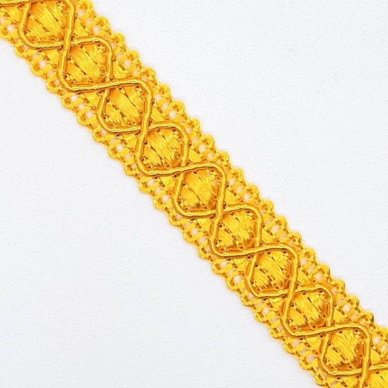Cinta Pasamaneria con rombos (galon tapicero) 1cm ancho 1m color 103 amarillo JOSE ROSAS TABERNER CENTROARTESANO