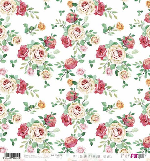 Papel arroz Papers for you 30x30cm PFY2632 Carnival Flowers PAPERS FOR YOU CENTROARTESANO