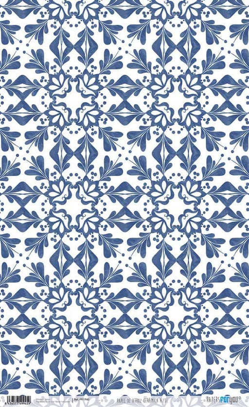 Papel Arroz Papers for You 54x70cm PFY13615  Ceramica azul PAPERS FOR YOU CENTROARTESANO