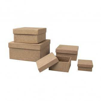 5 Cajas cartón piedra cuadrada 6738300 RAYHER CENTROARTESANO