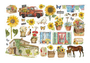 Ephemera recortes de papel adhesivo coleccion Sunflower art STAMPERIA CENTROARTESANO