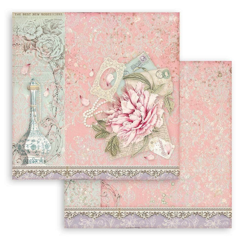 Stamperia block paper 10 hojas 8X8 SBBS73 Rose Parfum STAMPERIA CENTROARTESANO