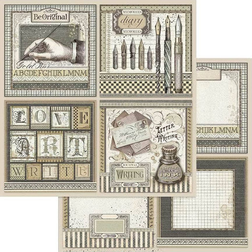 Stamperia papel scrap SBB742 Tarjetas caligrafia STAMPERIA CENTROARTESANO
