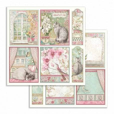 Stamperia papel scrap SBB755 Tarjetas gatos STAMPERIA CENTROARTESANO