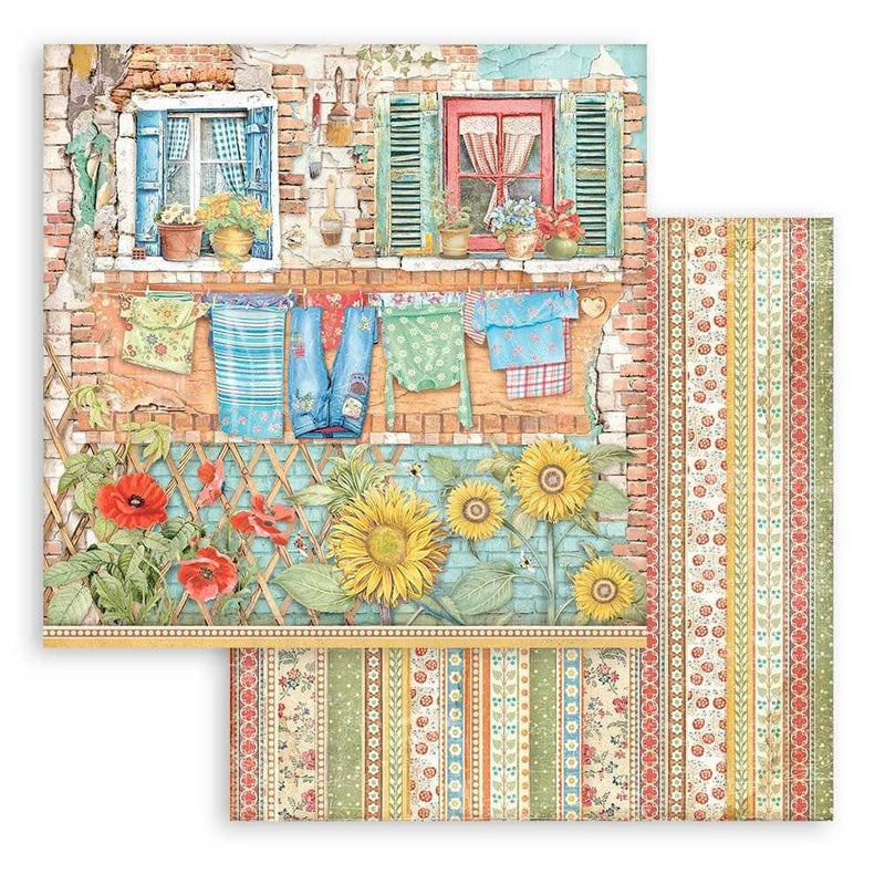 Stamperia papel scrap SBB931 Coleccion Sunflower art ventanas STAMPERIA CENTROARTESANO