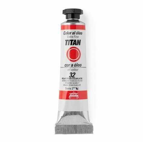 Oleo titan 20ml nº032 Rojo Escarlata TITAN Oferta CENTROARTESANO