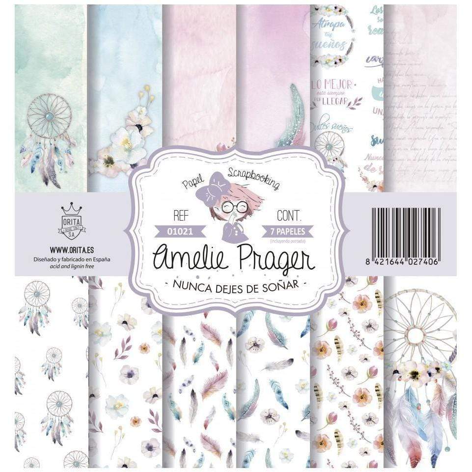 Amelie kit 7 papeles scrap KIT-01021 nunca dejes de soñar AMELIE CENTROARTESANO