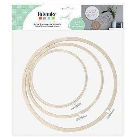 Artemio set 3 bastidores madera bordar 15-20-25cm diametro 14002255 ARTEMIO CENTROARTESANO