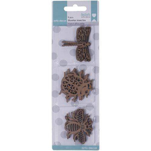 Artis Decor siluetas de madera 3 modelos 9 piezas 487 insectos ARTIS DECOR CENTROARTESANO