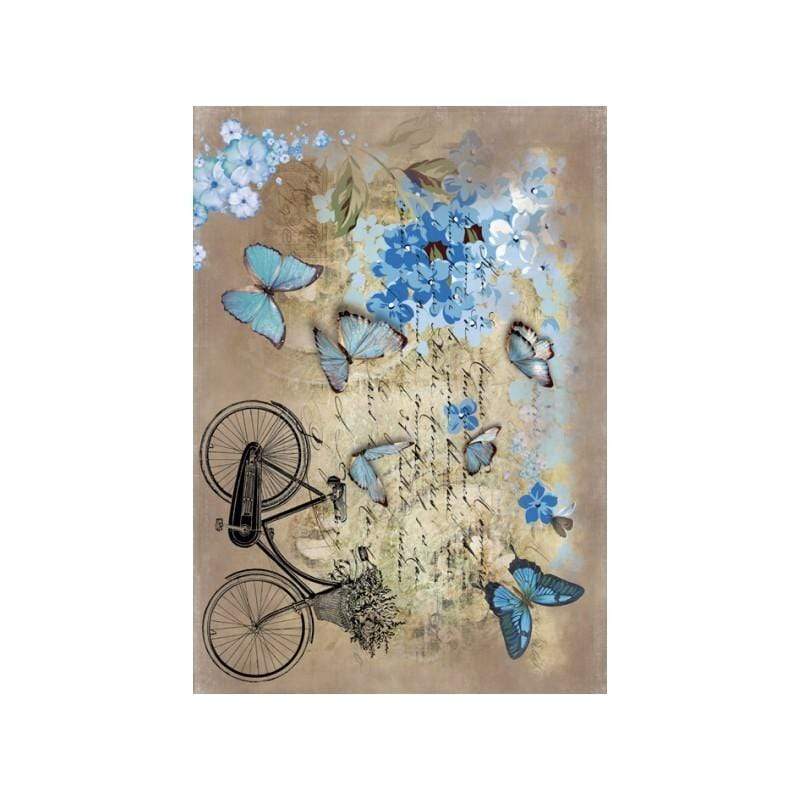 Cadence papel arroz 638 Bicicleta mariposas azules CADENCE CENTROARTESANO