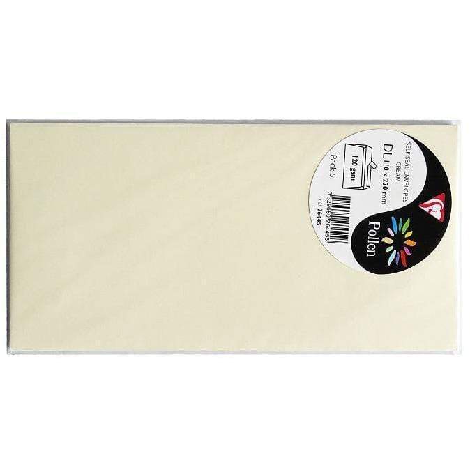 Sobre Pollen 110x220mm 120g 5ud crema 26445 CLAIREFONTAINE CENTROARTESANO