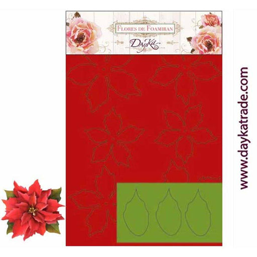 Flores de foamiran dayka flor de navidad roja DAYKA CENTROARTESANO