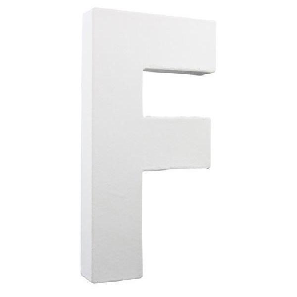 Letras papel mache blanco 12cm F AC258O DECOPATCH CENTROARTESANO