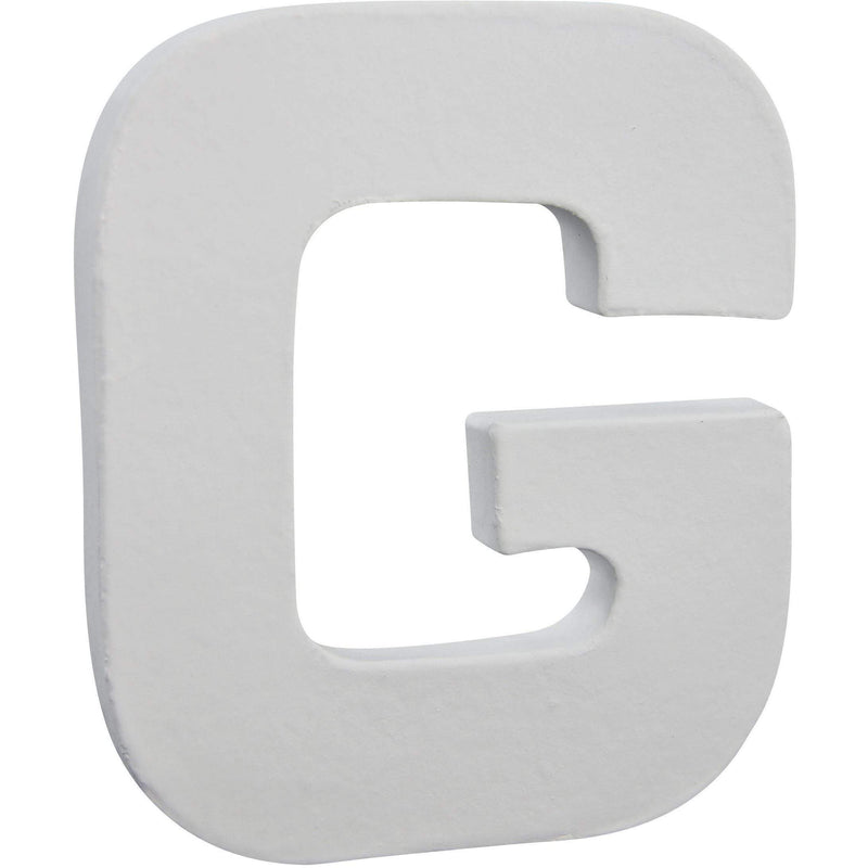 Letras papel mache blanco 12cm G AC736c DECOPATCH CENTROARTESANO