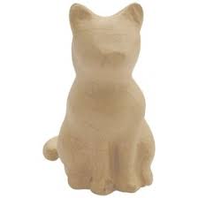 SA214OC Paper mache gatito sentado DECOPATCH CENTROARTESANO