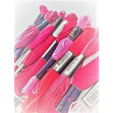 DMC Special Mouliné Embroidery Thread Red to Pink Tones