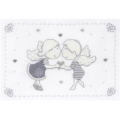 Kit punto de cruz baby 2 angelitos BK1628 DMC CENTROARTESANO