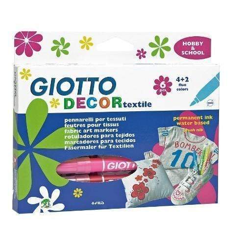 Rotulador giotto textil 4+2ud 49800 GIOTTO CENTROARTESANO