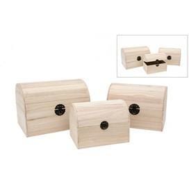 Coffre en bois LG 24,4x18x17cm 87835p