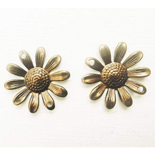 Cuenta Flor de margarita en metal con baño MENONI CENTROARTESANO