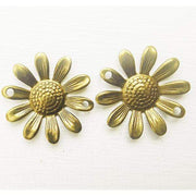 Cuenta Flor de margarita en metal con baño MENONI CENTROARTESANO