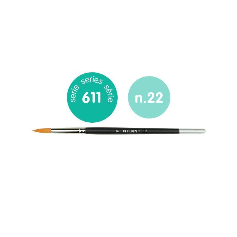 Milan pincel premium sintetico redondo serie 611 Nº22 MILAN CENTROARTESANO