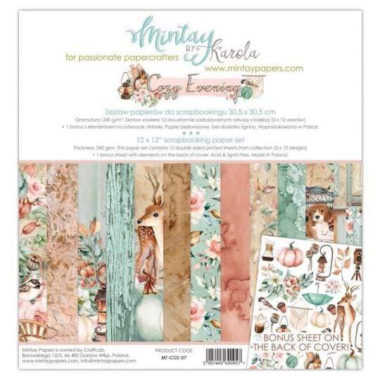 Mintay set 12 paper scrap 30x30 MTCOZ07 Cozy evening