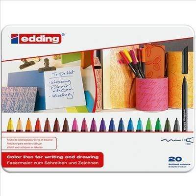 Caja metalica rotuladores edding 20 colores N/A CENTROARTESANO