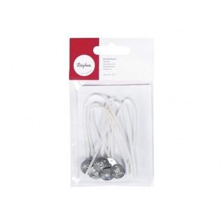 Mèches de bougie avec base 15cm 6ud