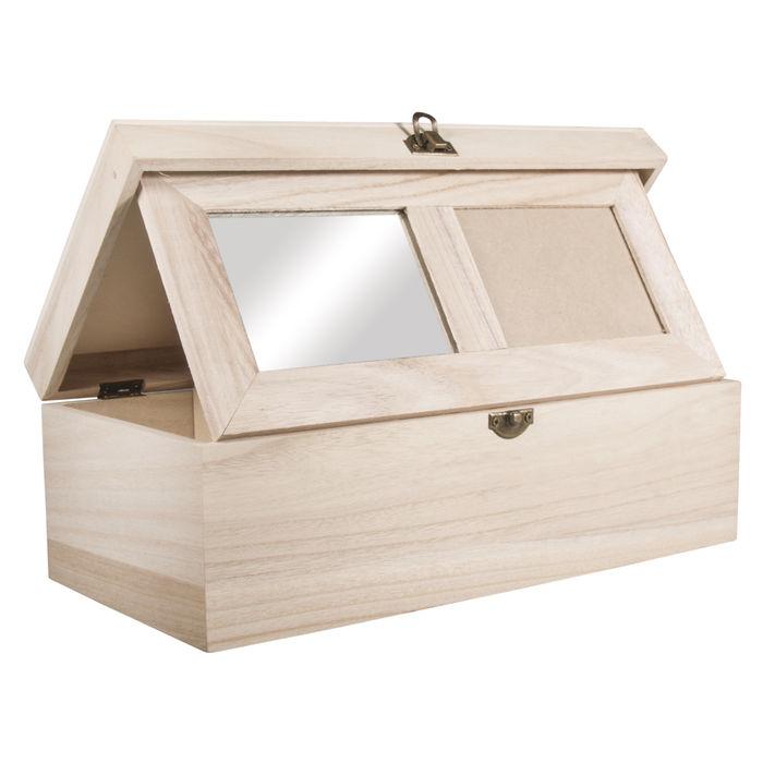 Rayher joyero de madera 32x15x10cm con espejo N/A CENTROARTESANO