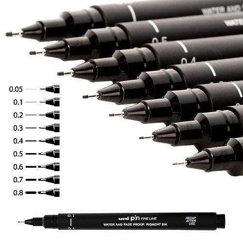 Uni pin Rotulador manga 5D negro 04 Calibrado