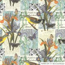 Papel Rossi 70x50cm CRT111 Bird and Flowers PAPEL ROSSI CENTROARTESANO