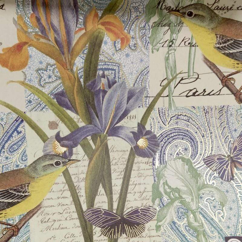 Papel Rossi 70x50cm CRT111 Bird and Flowers PAPEL ROSSI CENTROARTESANO