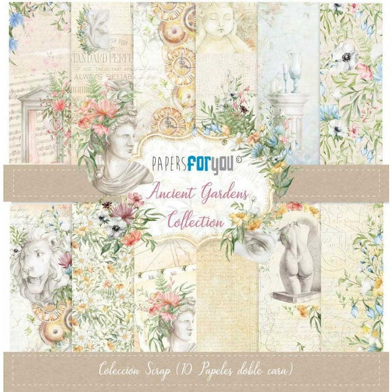 Papersforyou kit 10 papeles scrap PFY-4670 Ancient Gardens PAPERS FOR YOU CENTROARTESANO