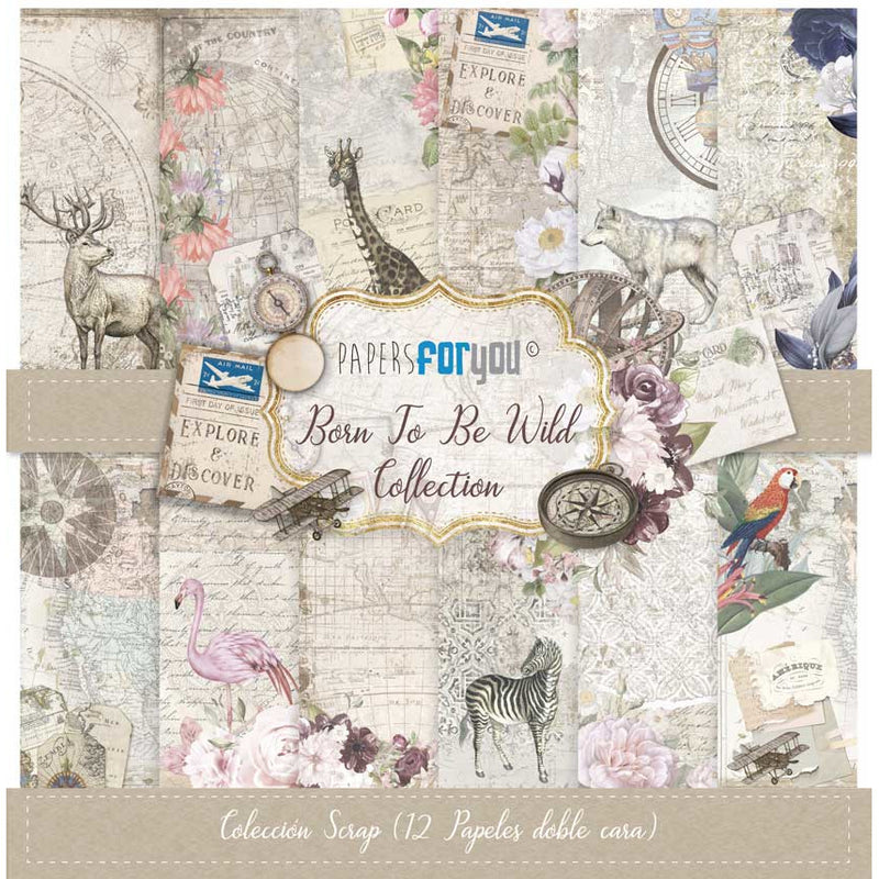 Papersforyou kit 12 papeles scrap PFY2238 born to be wild
