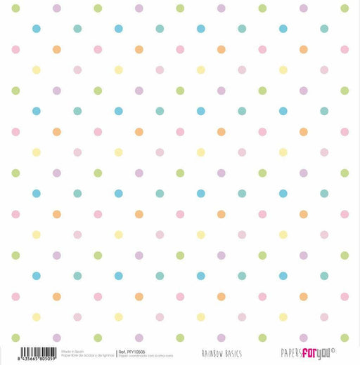 Papersforyou papel entelado scrap 30x30 PFY10556 Rainbow Basics circulos PAPERS FOR YOU CENTROARTESANO