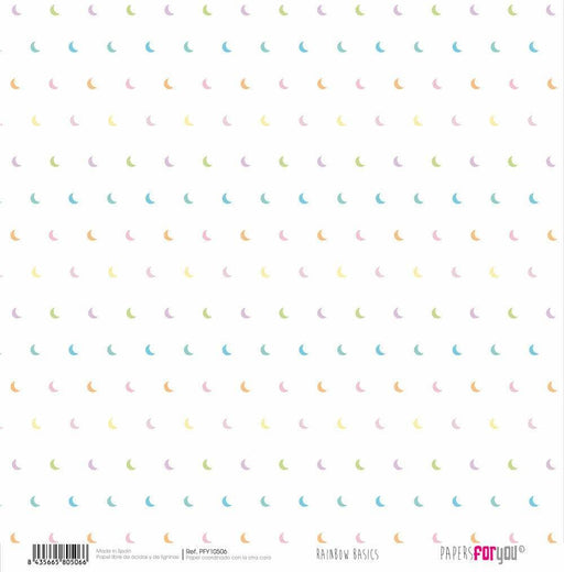 Papersforyou papel entelado scrap 30x30 PFY10558 Rainbow Basics lunas PAPERS FOR YOU CENTROARTESANO