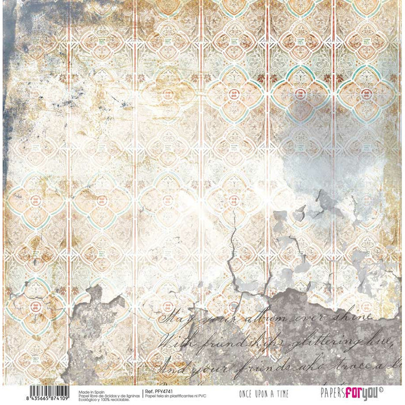 Papersforyou papel entelado scrap 30x30 PFY4741 Once upon a time PAPERS FOR YOU CENTROARTESANO