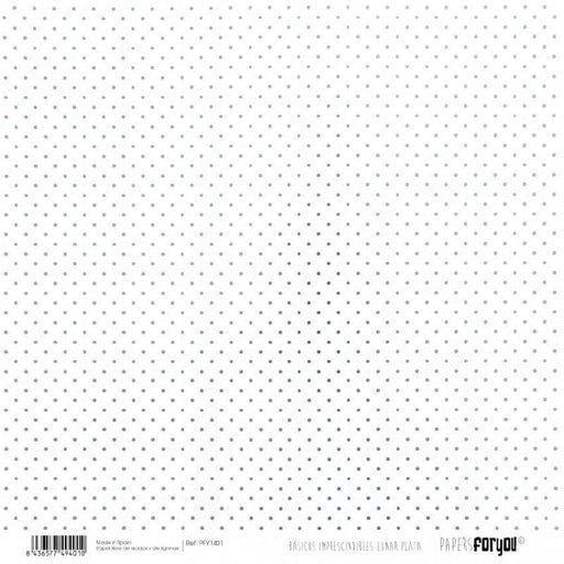 Papersforyou papel scrap basico metalico PFY1401 plata mini lunares PAPERS FOR YOU CENTROARTESANO