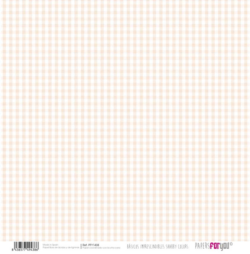 Papersforyou papel scrap basico PFY1438 Salmon estrellas / vichy PAPERS FOR YOU CENTROARTESANO
