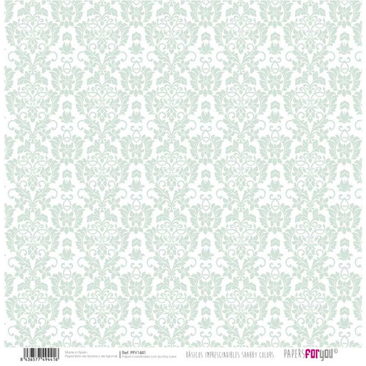 Papersforyou papel scrap PFY1441 verde menta arabesco /rayas PAPERS FOR YOU CENTROARTESANO