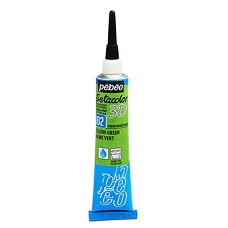 Setacolor 3D fosforescente 20ml 102 verde amarillo PEBEO CENTROARTESANO
