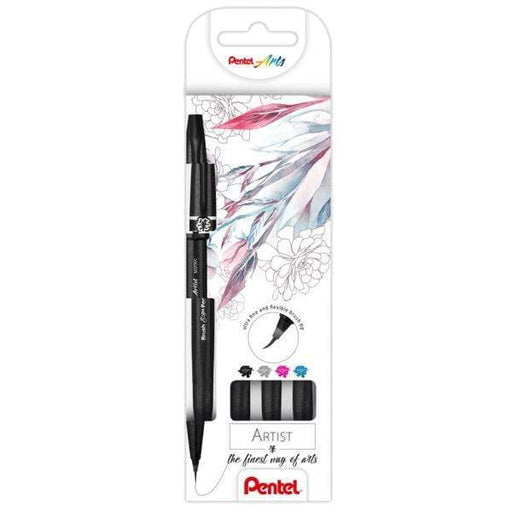 Pentel estuche rotulador fibra punta pincel extra fino 4ud SESF30C4 PENTEL CENTROARTESANO