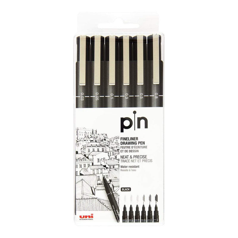 Uni estuche pin 200 rotulador calibrado punta fina negros POSCA CENTROARTESANO